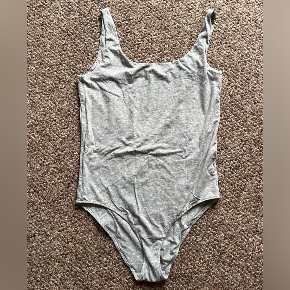 Everlane Grey Low-back Bodysuit